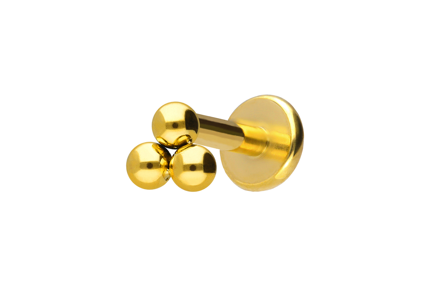Titan Labret Piercing mit Innengewinde 3 KUGELN